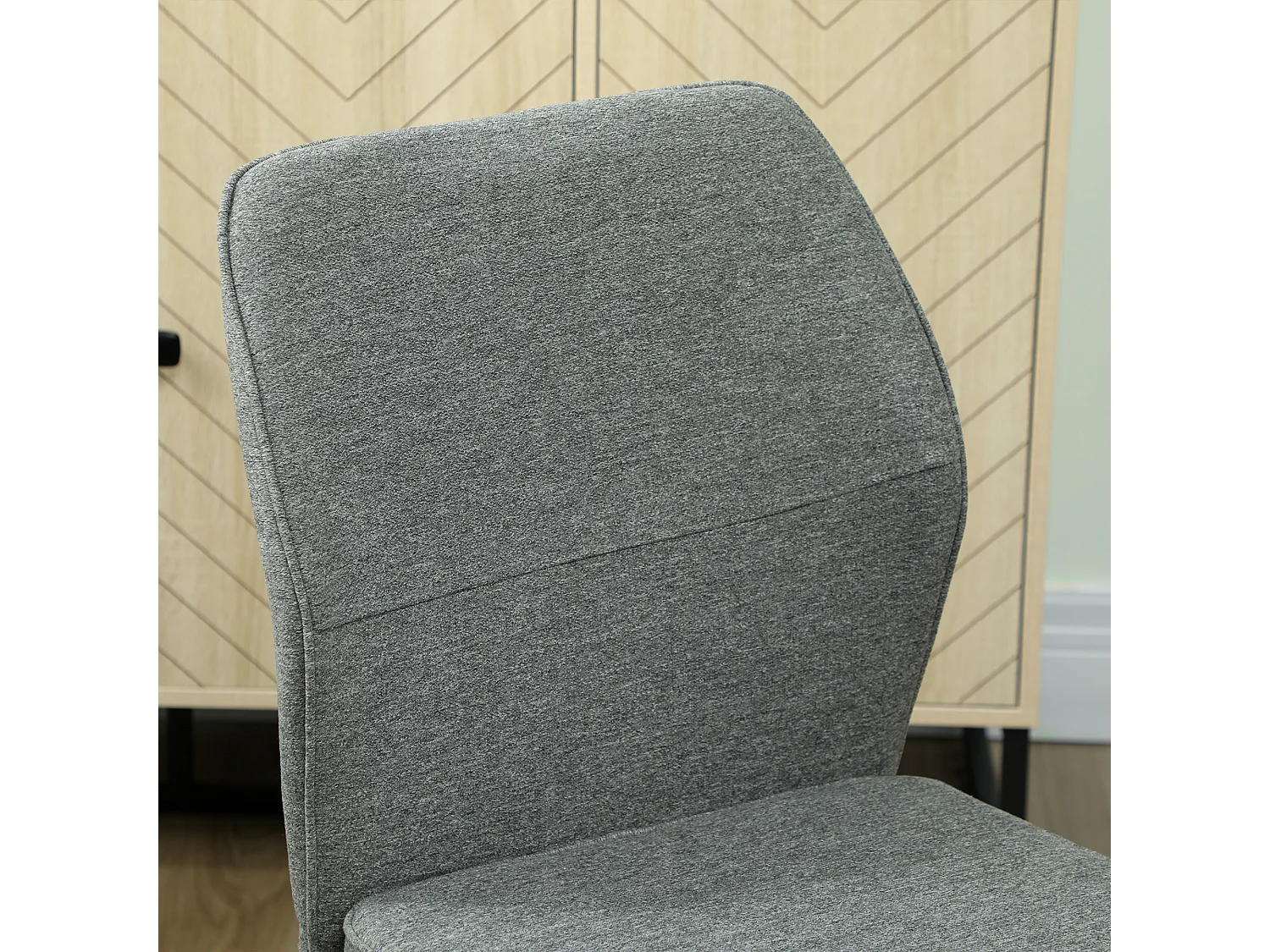 Set 2 sedie da pranzo imbottite senza braccioli in velluto grigio