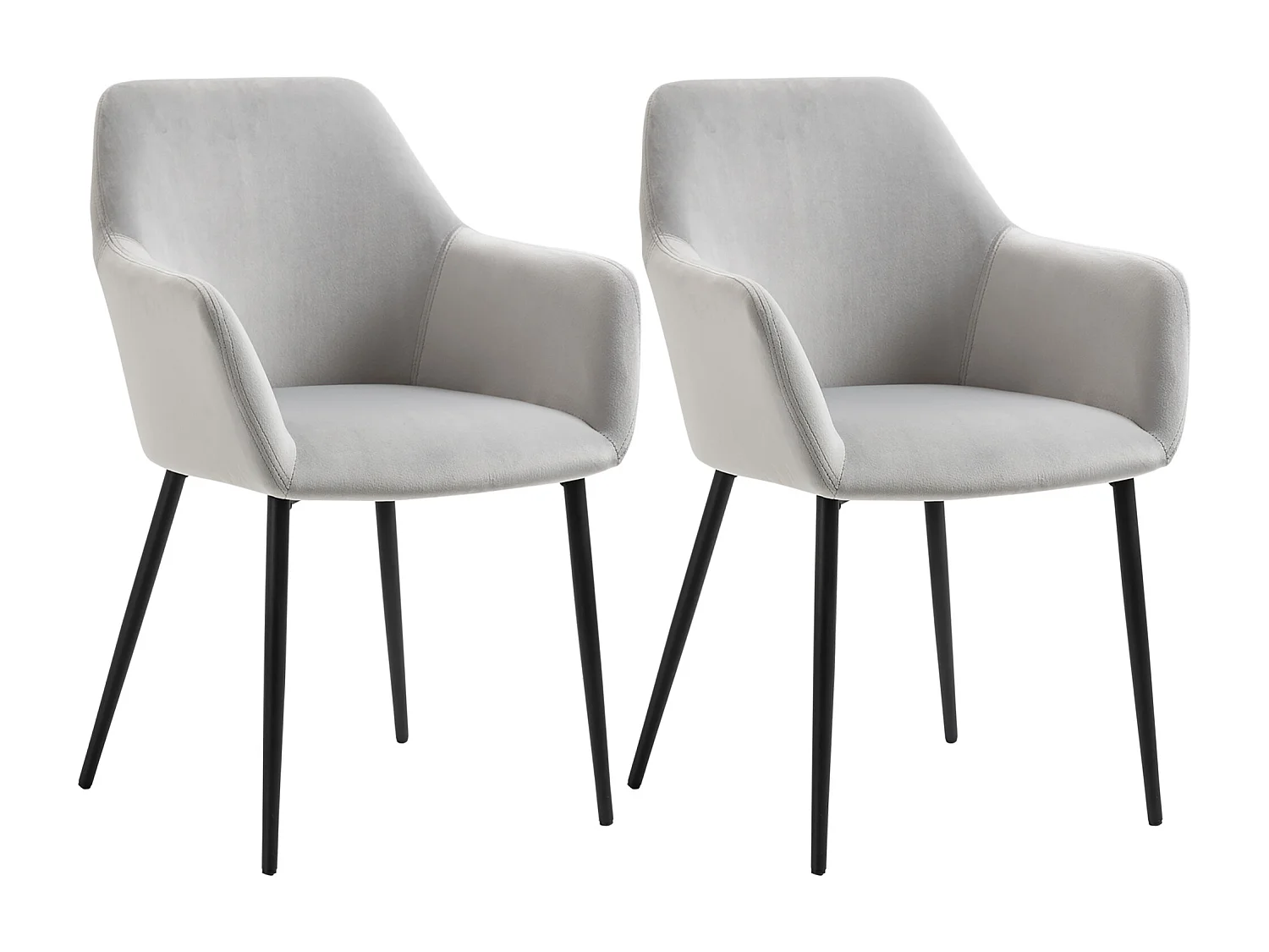 Set 2 sedie per soggiorno stile nordico con seduta imbottita