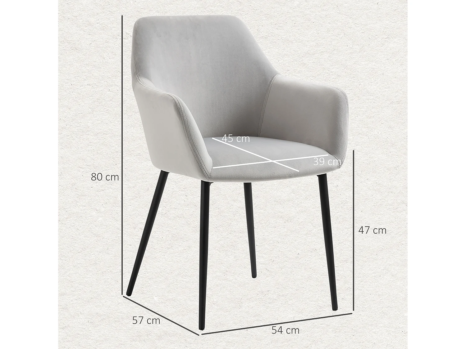 Set 2 sedie per soggiorno stile nordico con seduta imbottita