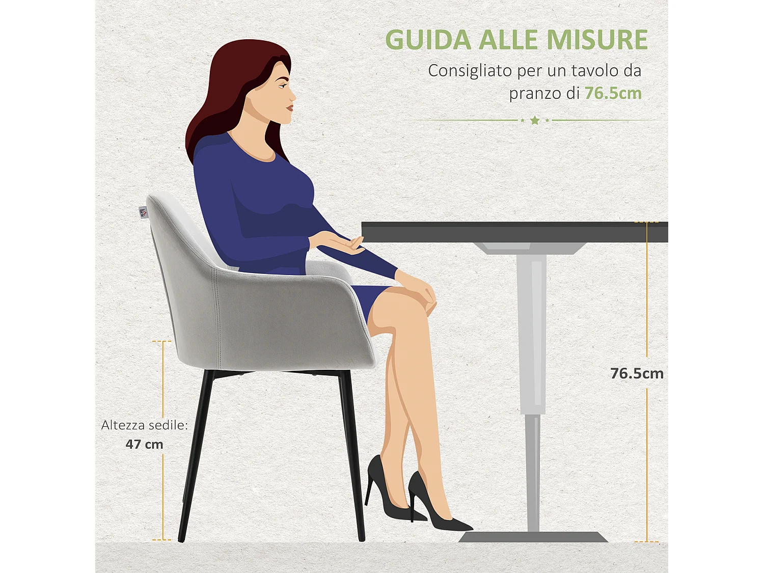 Set 2 sedie per soggiorno stile nordico con seduta imbottita