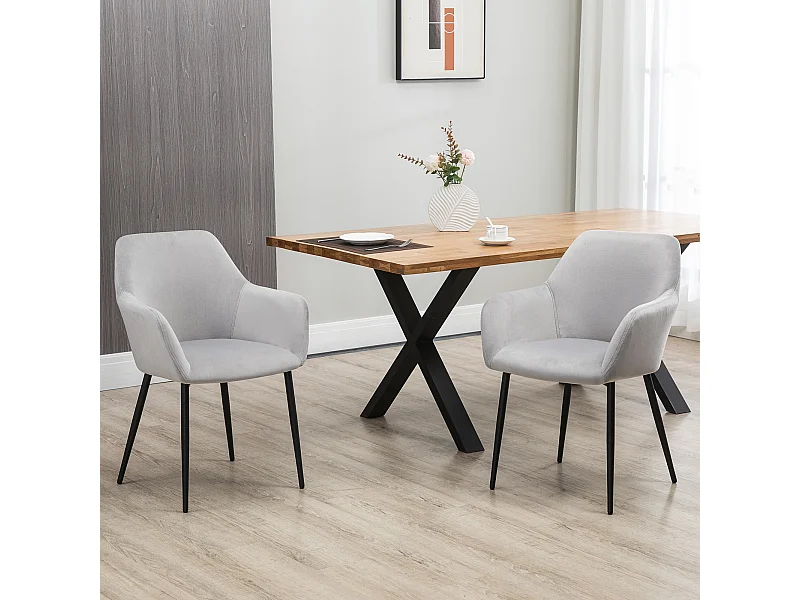 Set 2 sedie per soggiorno stile nordico con seduta imbottita