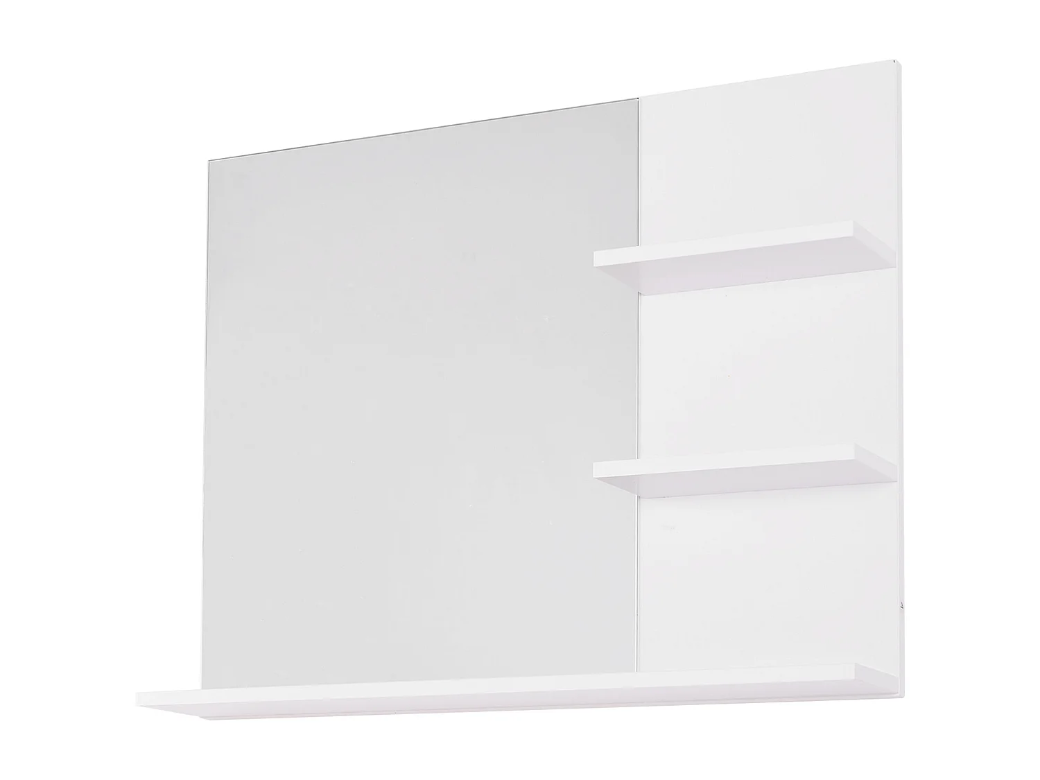 Mobiletto pensile bagno con specchio a parete in mdf bianco