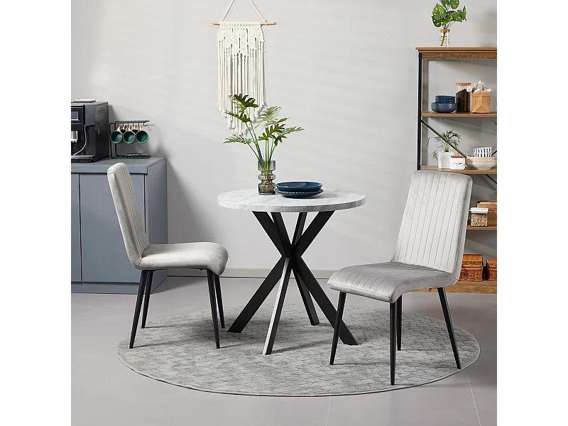 Sedie da cucina imbottite set 2pz moderno grigio e nero