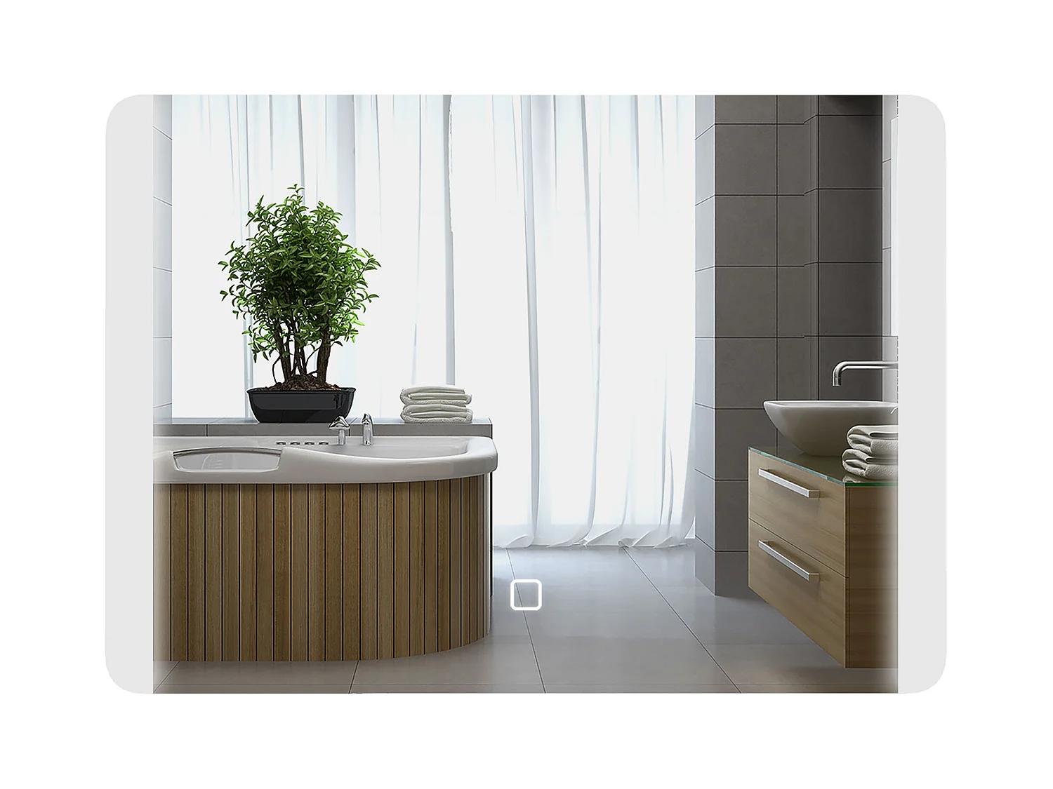 Specchio bagno con luce led interruttore touch e antiappannamento