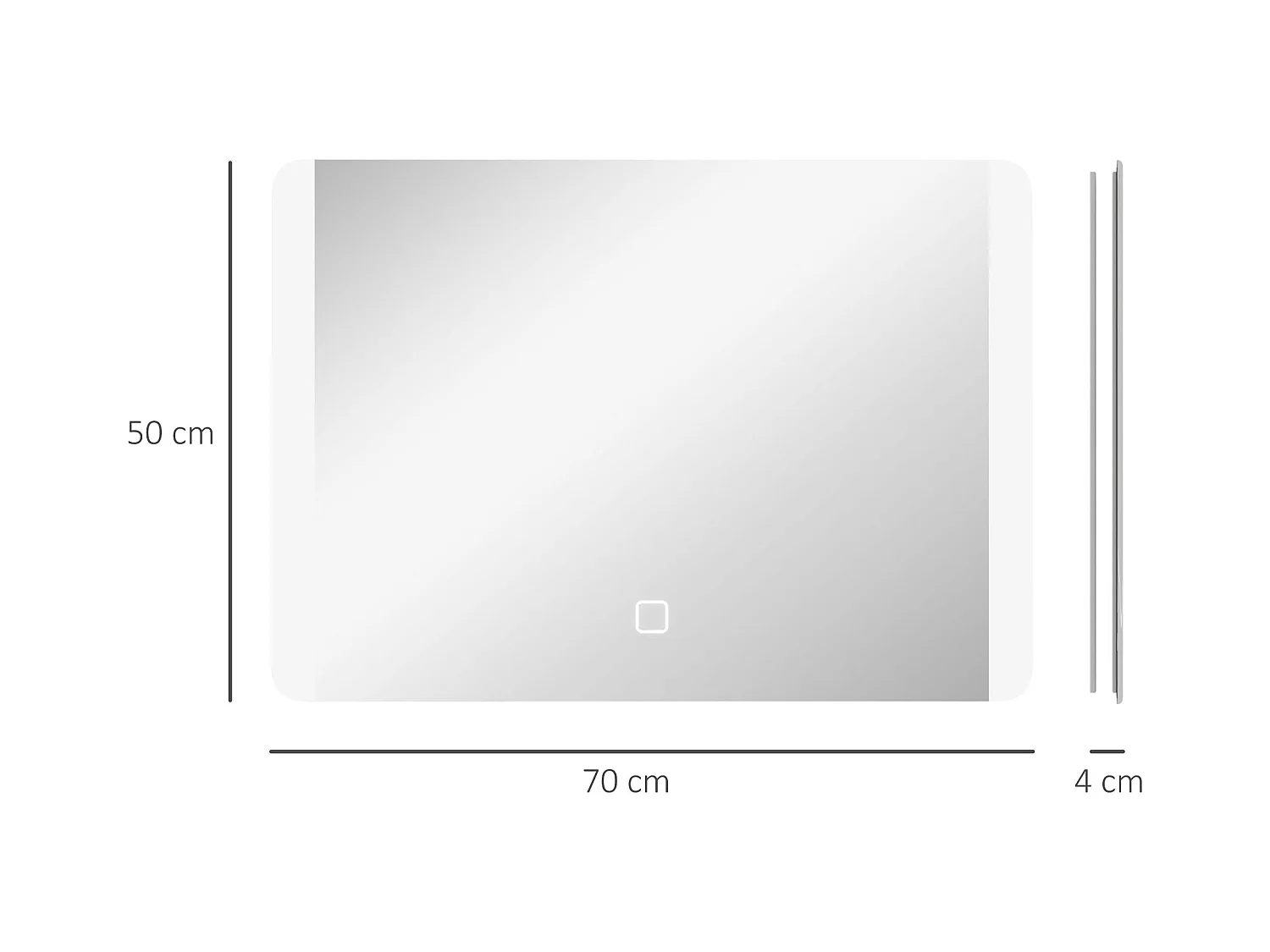 Specchio bagno con luce led interruttore touch e antiappannamento