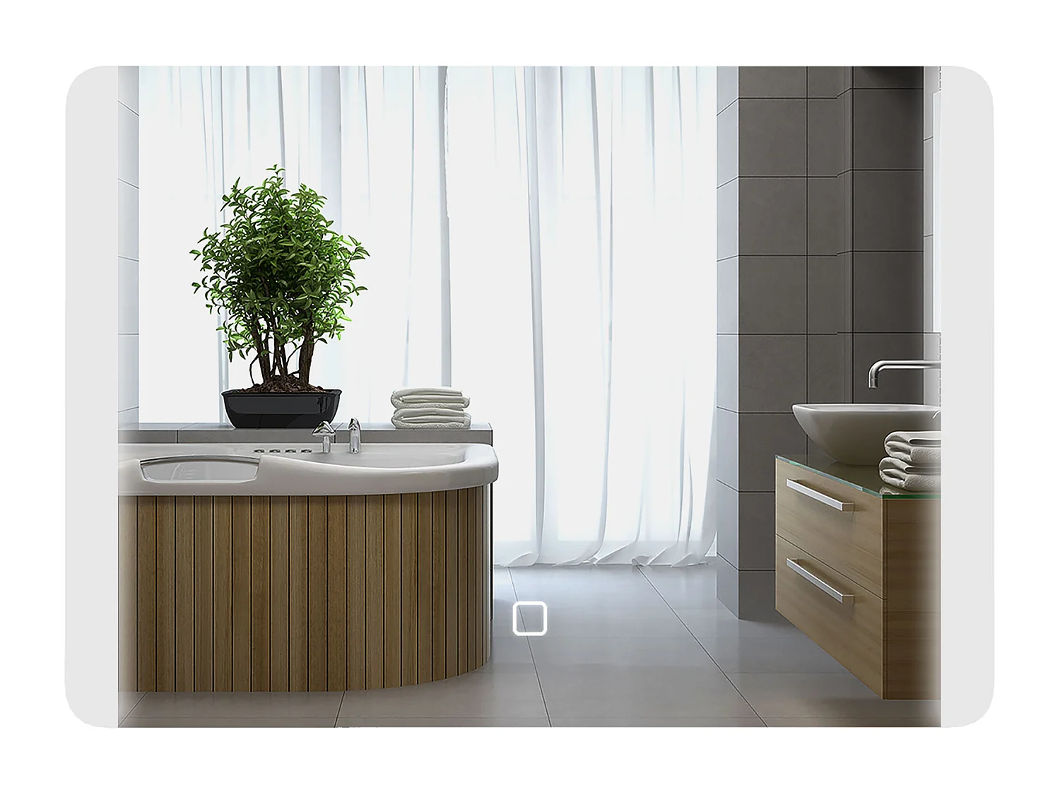 Specchio bagno con luce led interruttore touch e antiappannamento
