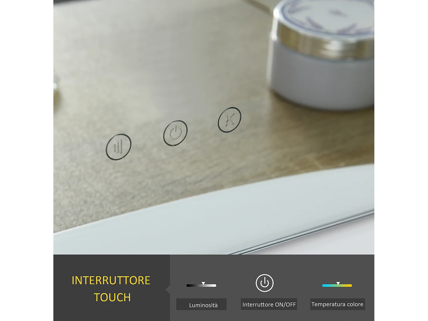 Specchio da tavolo professionale makeup con 12 luci a led dimmerabili