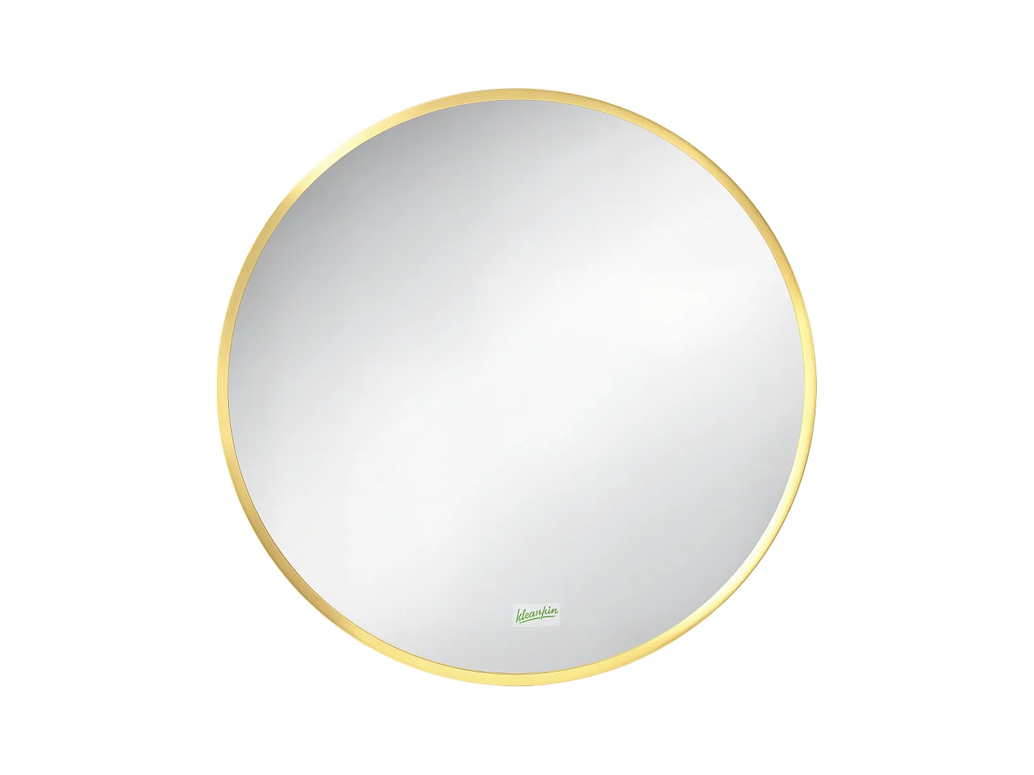 Specchio bagno rotondo con cornice in alluminio ø50x2cm oro