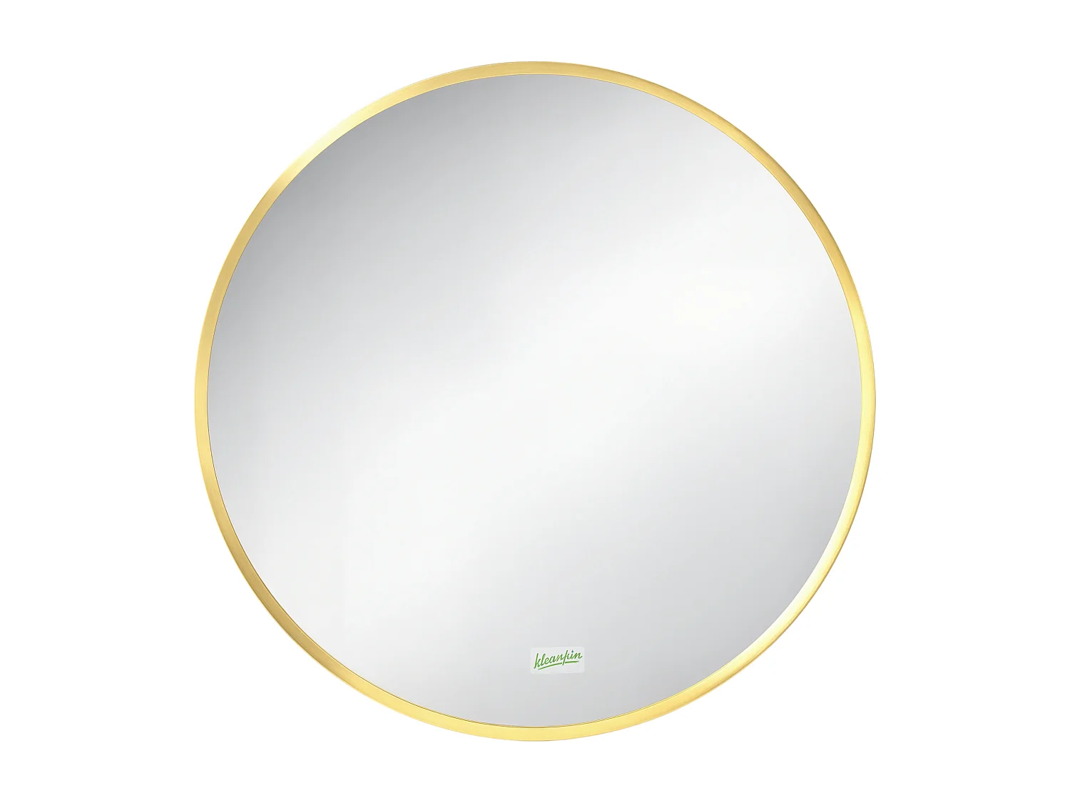 Specchio bagno rotondo con cornice in alluminio ø50x2cm oro