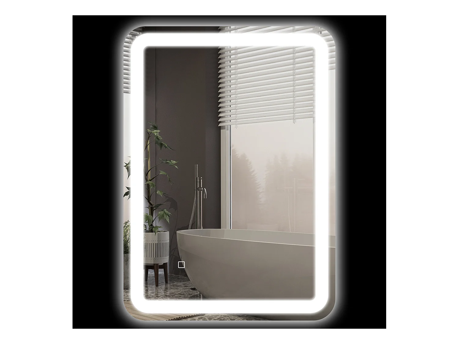 Specchio bagno con interruttore touch luce led e antiappannamento