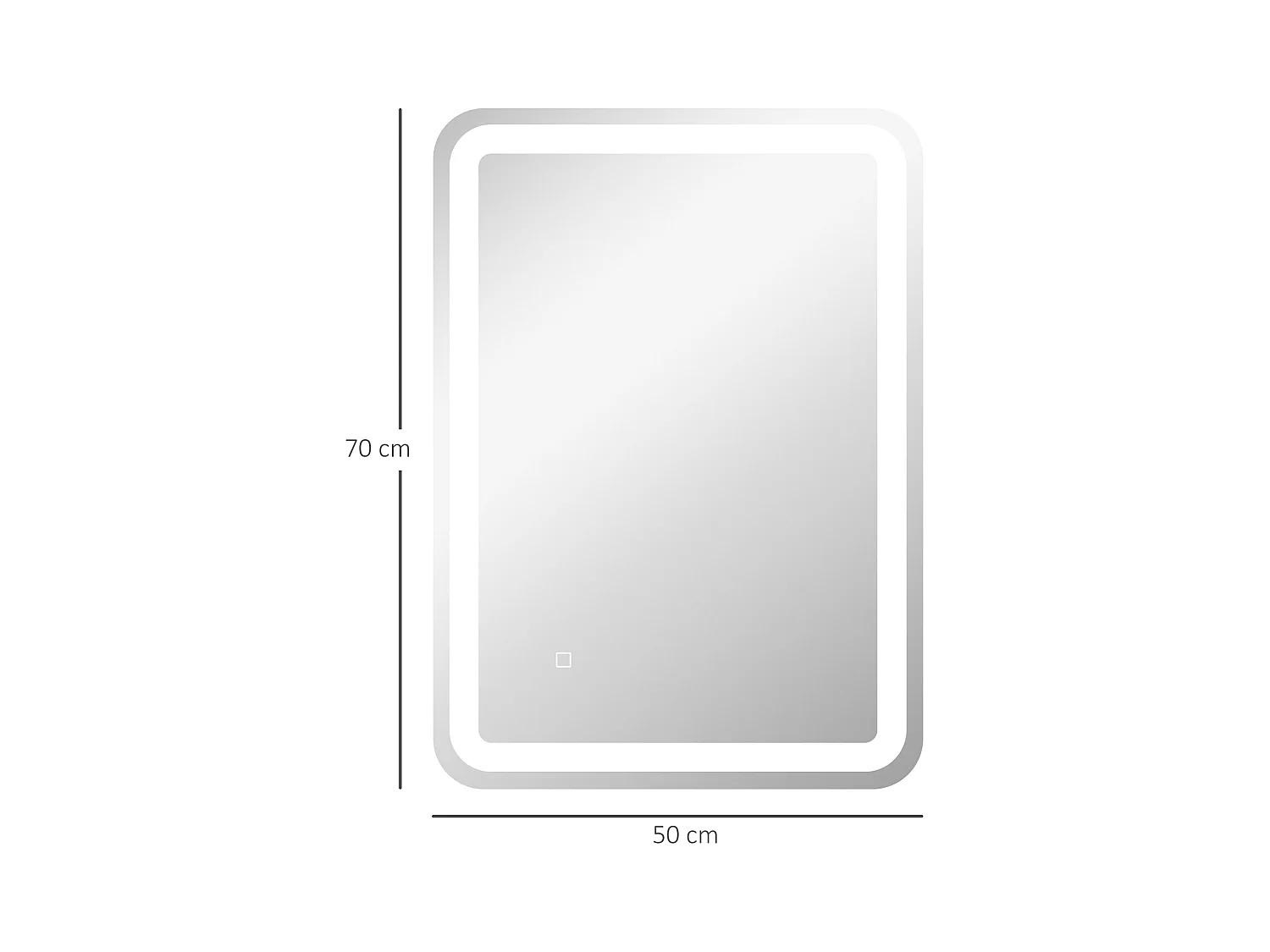 Specchio bagno con interruttore touch luce led e antiappannamento