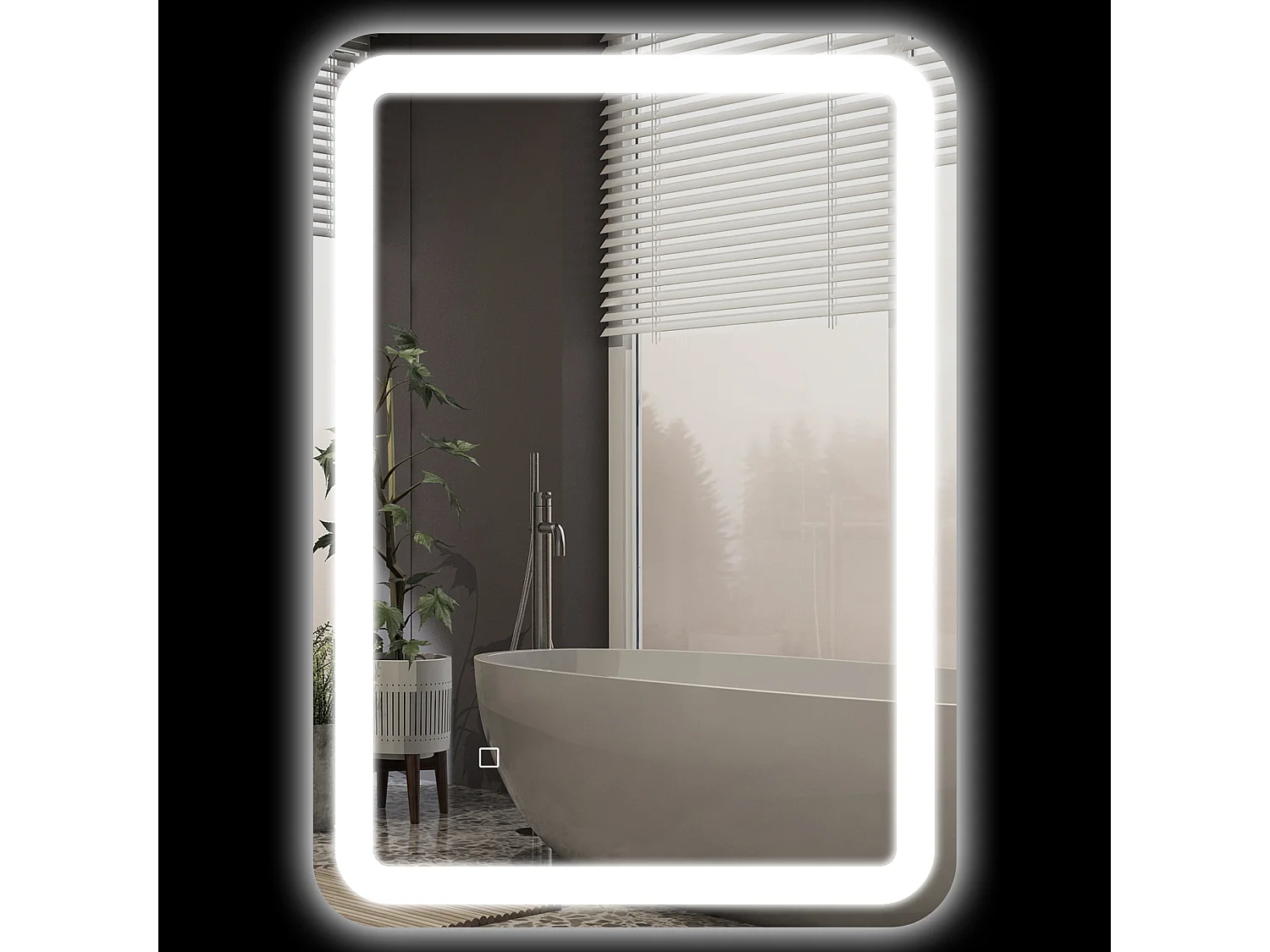 Specchio bagno con interruttore touch luce led e antiappannamento