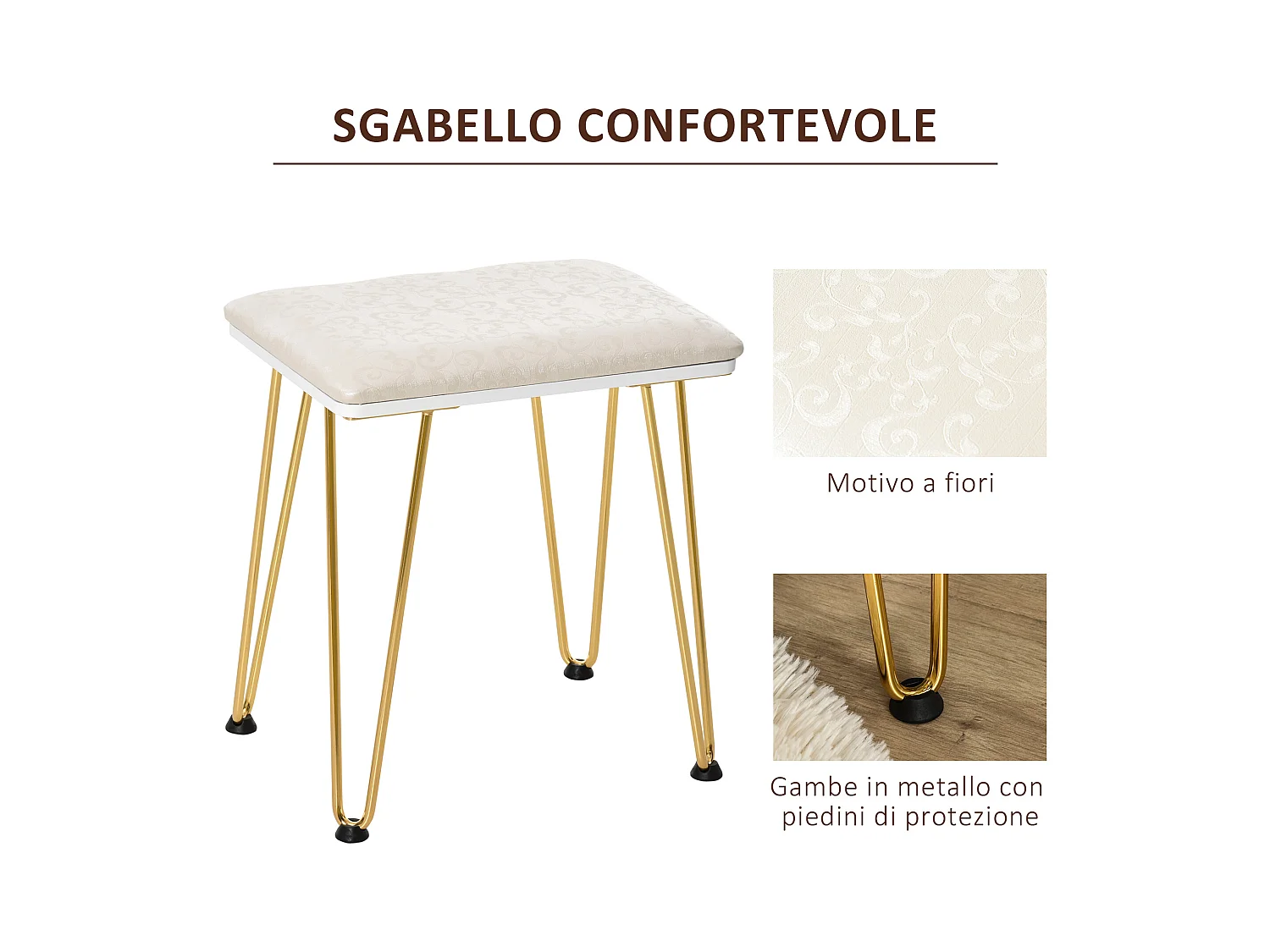 Toeletta con specchio in stile industriale con luci e sgabello