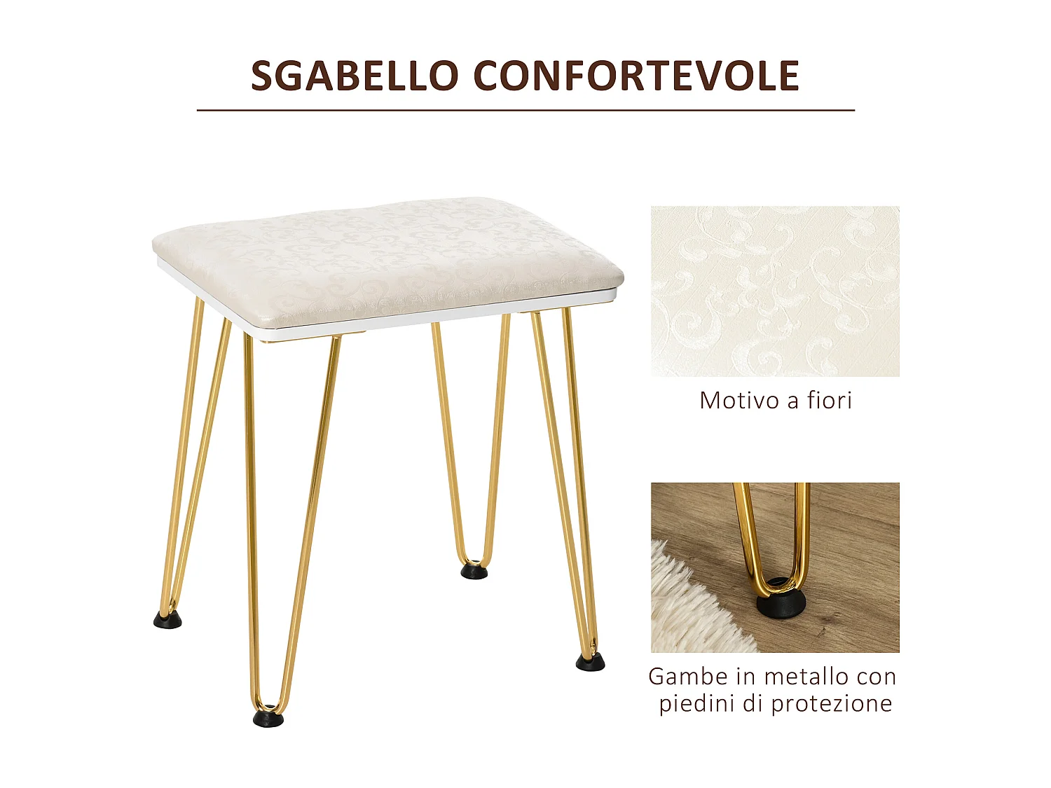 Toeletta con specchio in stile industriale con luci e sgabello