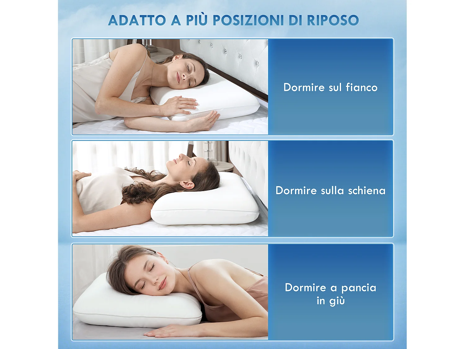 Cuscino memory foam con copertura rimovibile 60x40x10 cm crema