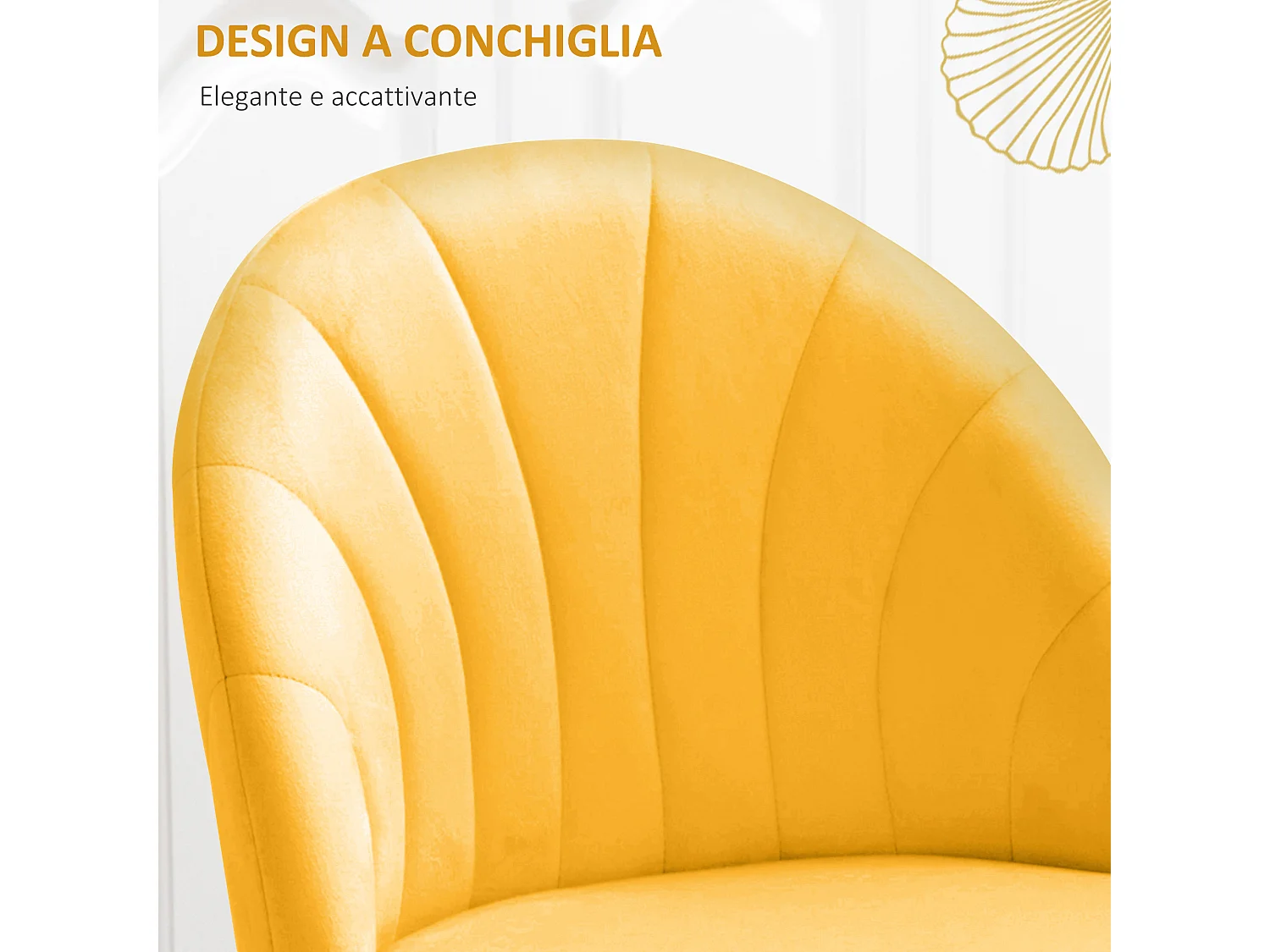 Set 2 sedie da cucina imbottite design nordico giallo e nero