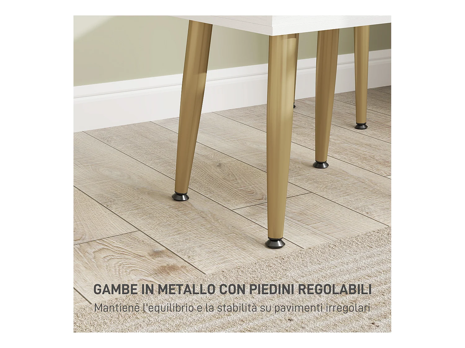 Set tavolo da trucco a 3 cassetti e specchio con sgabello bianco