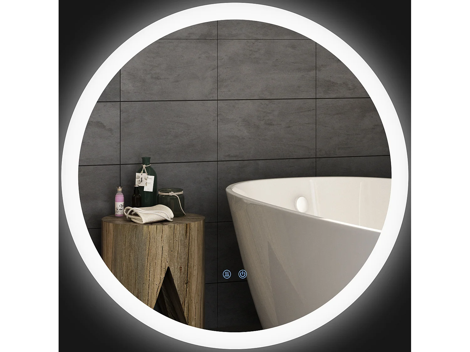 Specchio bagno led a 3 colori con luminosità regolabile