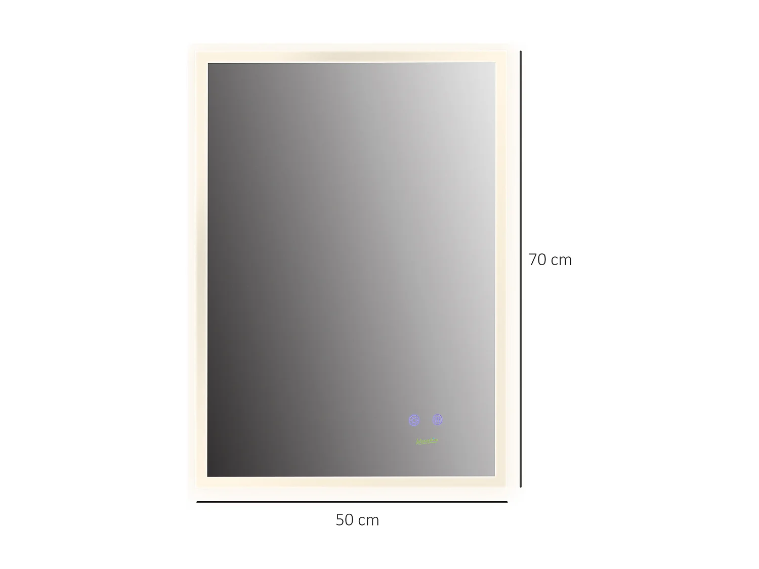 Specchio bagno con luce led tasti touch e anti-appannamento