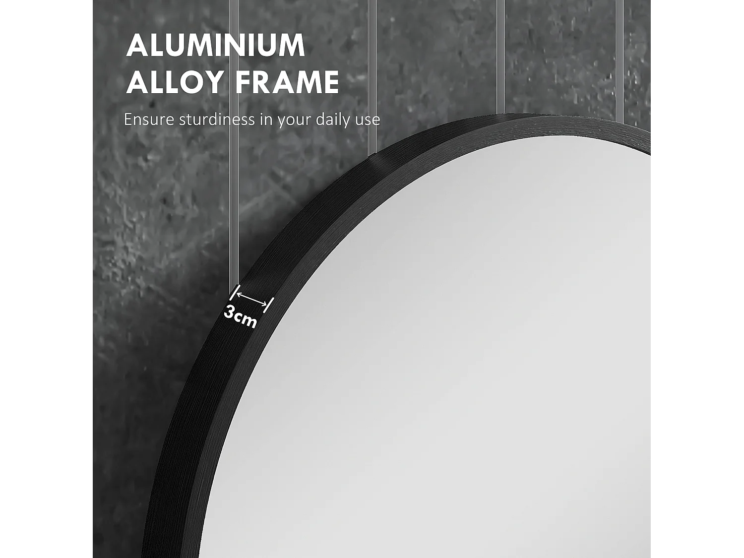 Specchio da bagno ovale a parete in alluminio 60x90cm nero