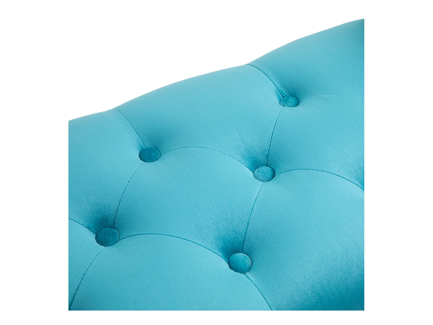 Panca fondoletto azzurra rétro imbottita con braccioli 117x40x58 cm