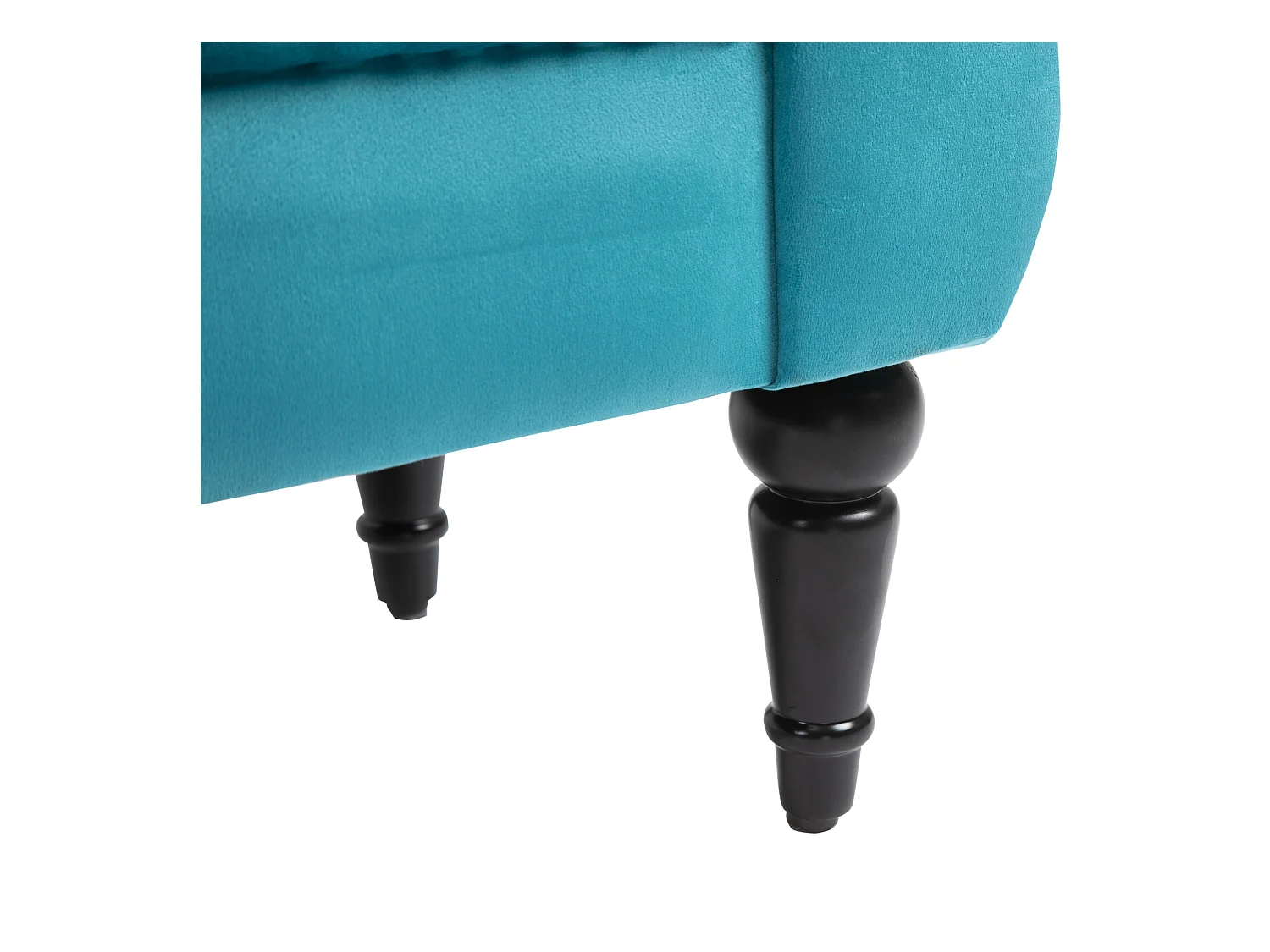 Panca fondoletto azzurra rétro imbottita con braccioli 117x40x58 cm