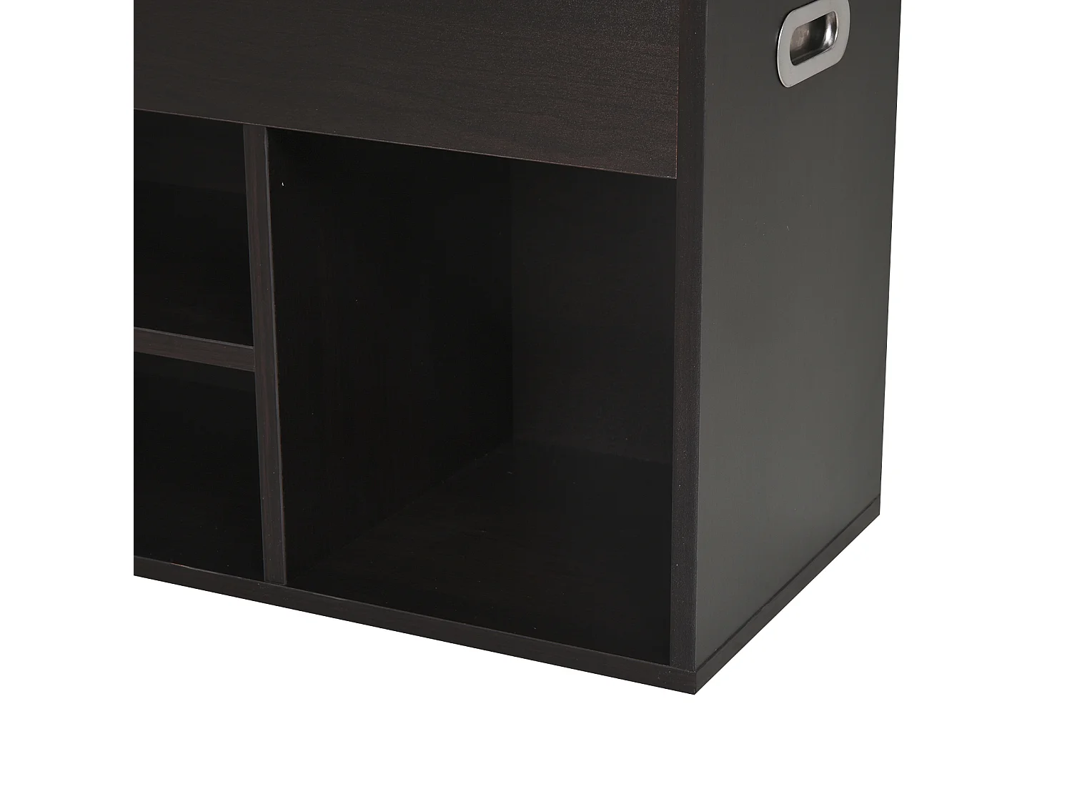 Mobile scarpiera salvaspazio con panca contenitore e vani aperti nero