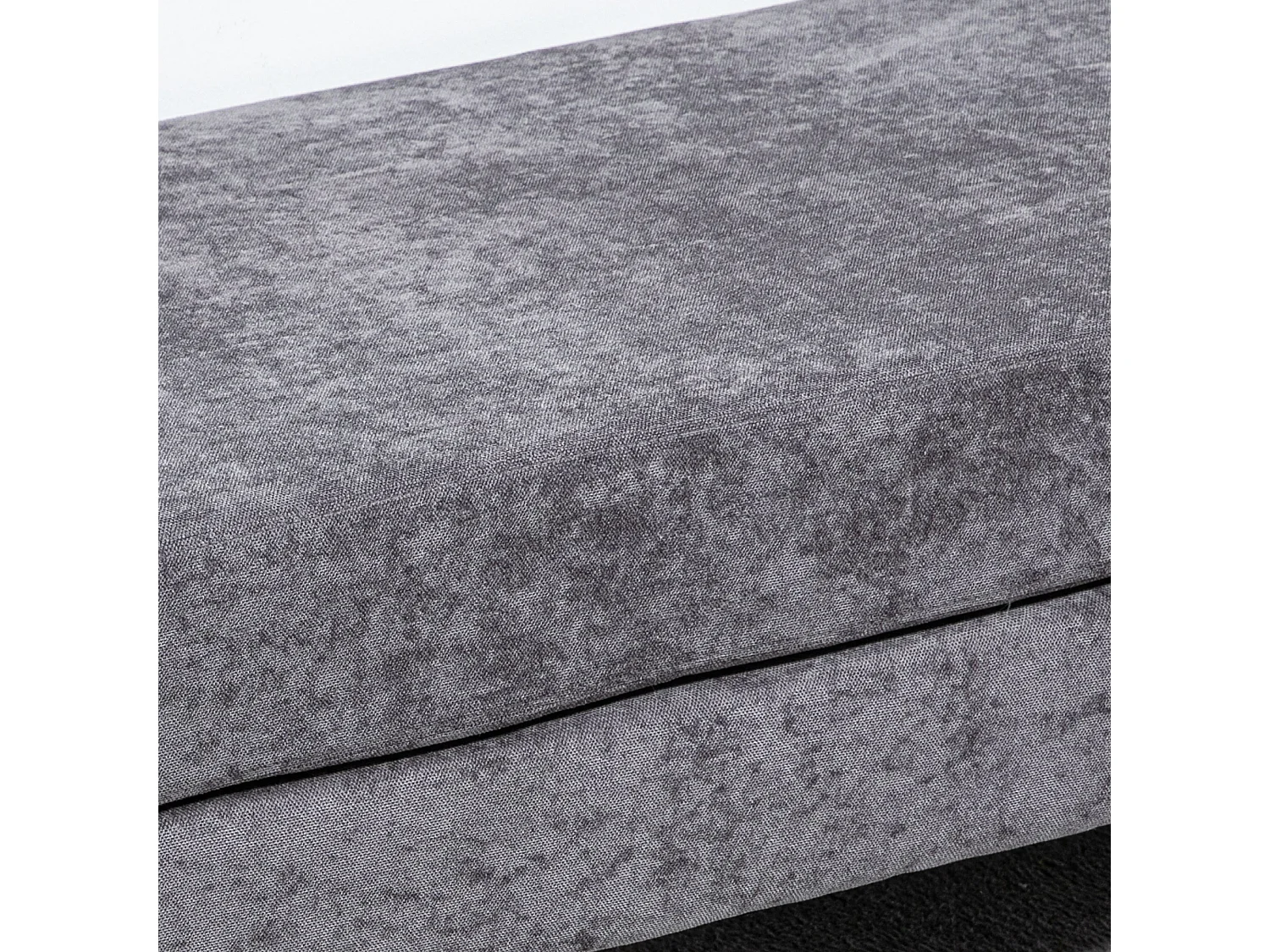 Panca fondo letto vellutata a 2 strati grigio scuro e oro