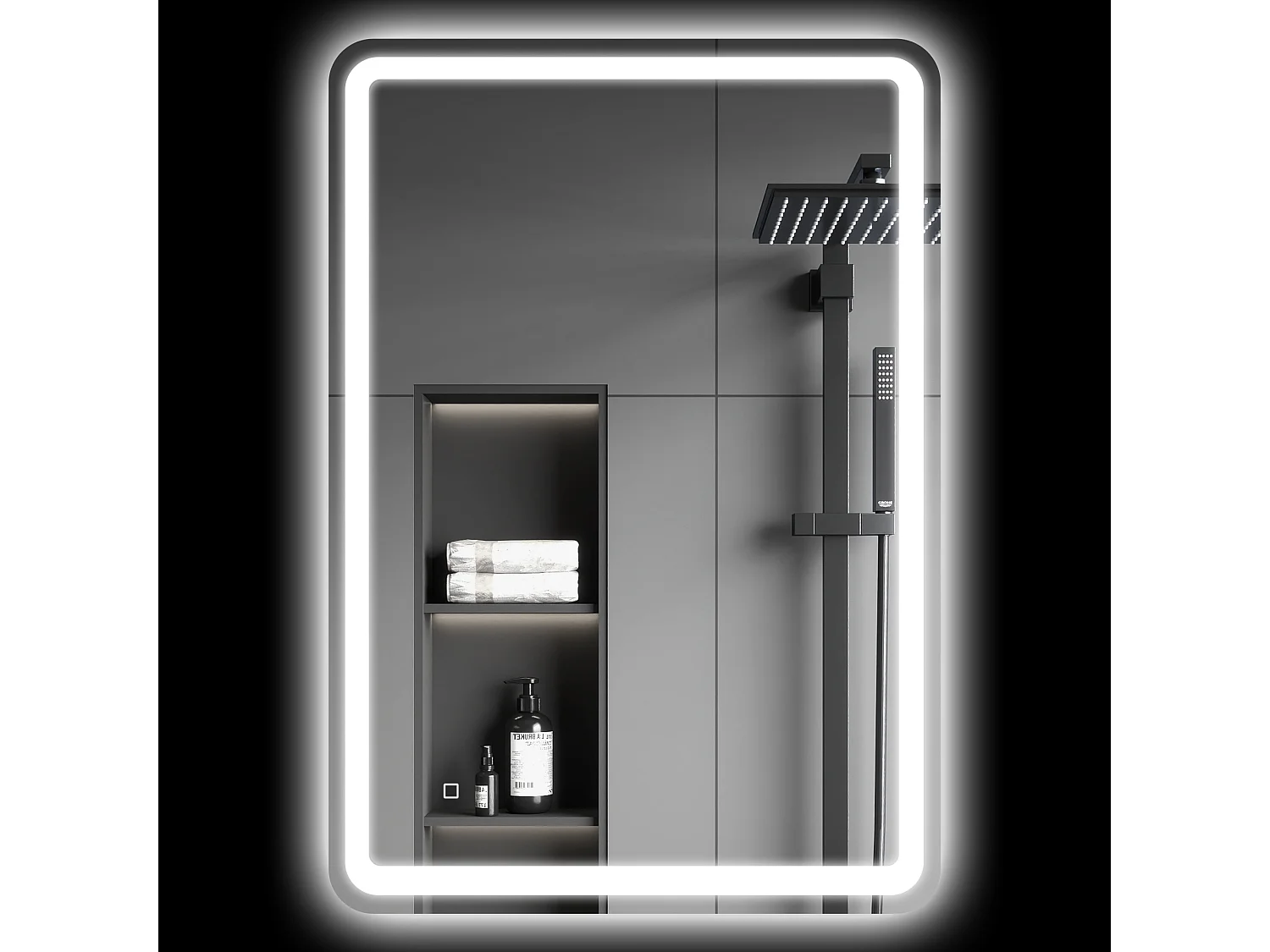 Specchio bagno touch con luce led e antiappannamento 70x100 cm