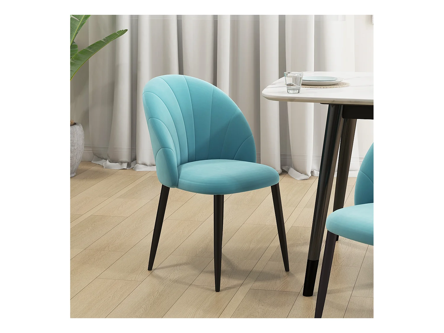 Sedie da salotto sala da pranzo imbottite tessuto verde chiaro