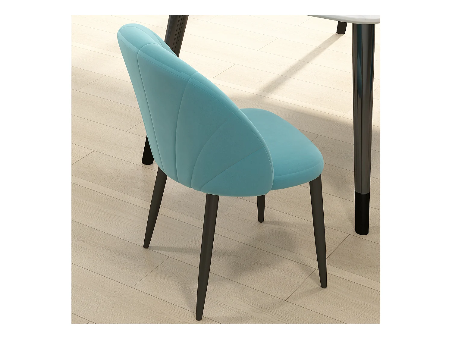 Sedie da salotto sala da pranzo imbottite tessuto verde chiaro