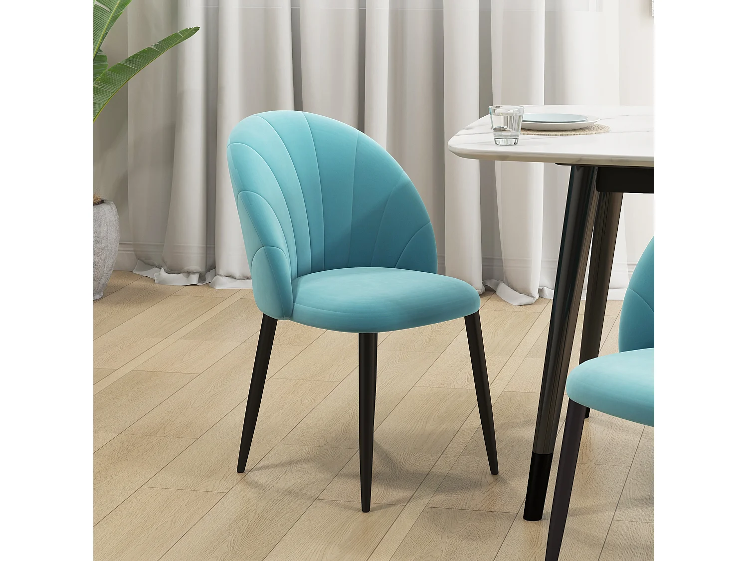 Sedie da salotto sala da pranzo imbottite tessuto verde chiaro