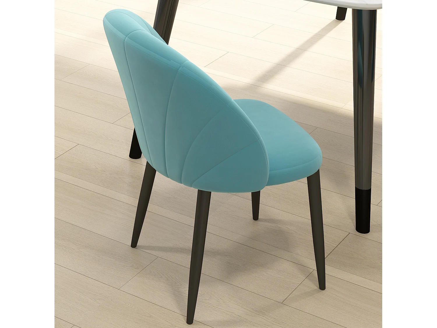 Sedie da salotto sala da pranzo imbottite tessuto verde chiaro