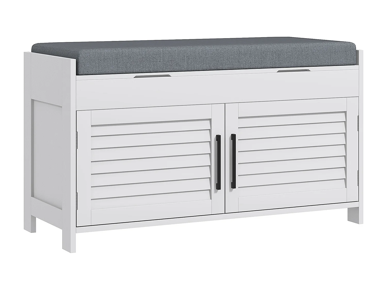 Panca scarpiera con ripiano interno regolabile bianco e grigio