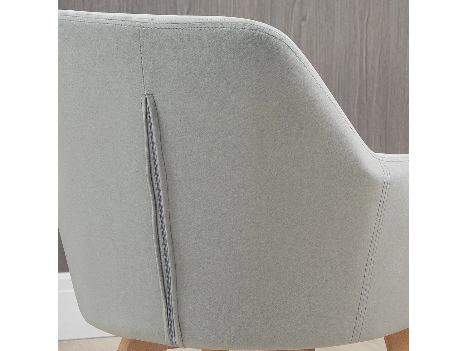 Set 2 sedie per sala da pranzo in velluto con braccioli grigio