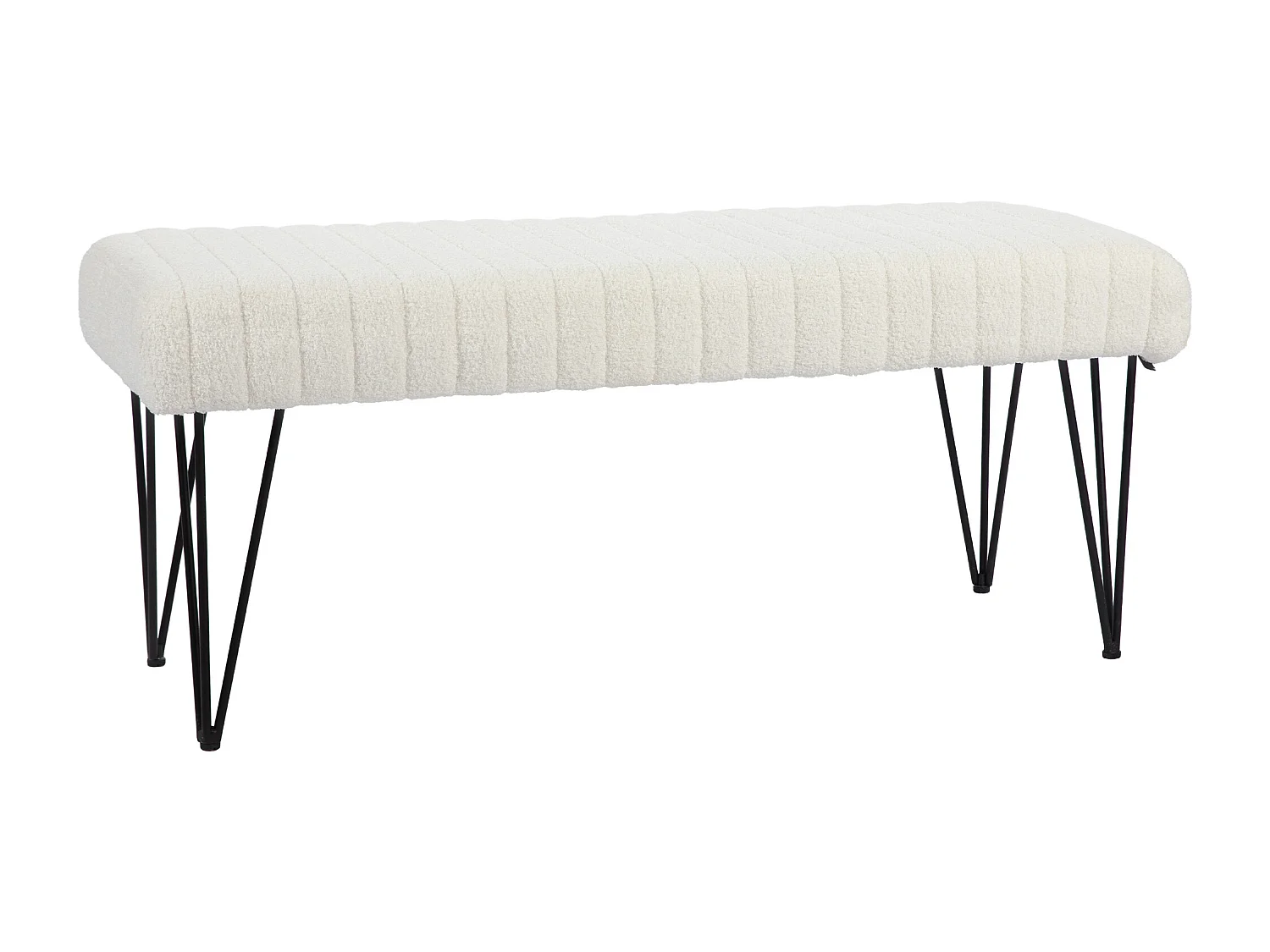 Panca fondoletto moderna con gambe a forcina bianco crema