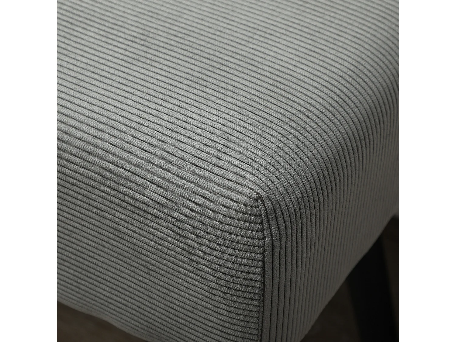 Panca fondo letto in tessuto vellutato a coste 100x36x45 cm grigio