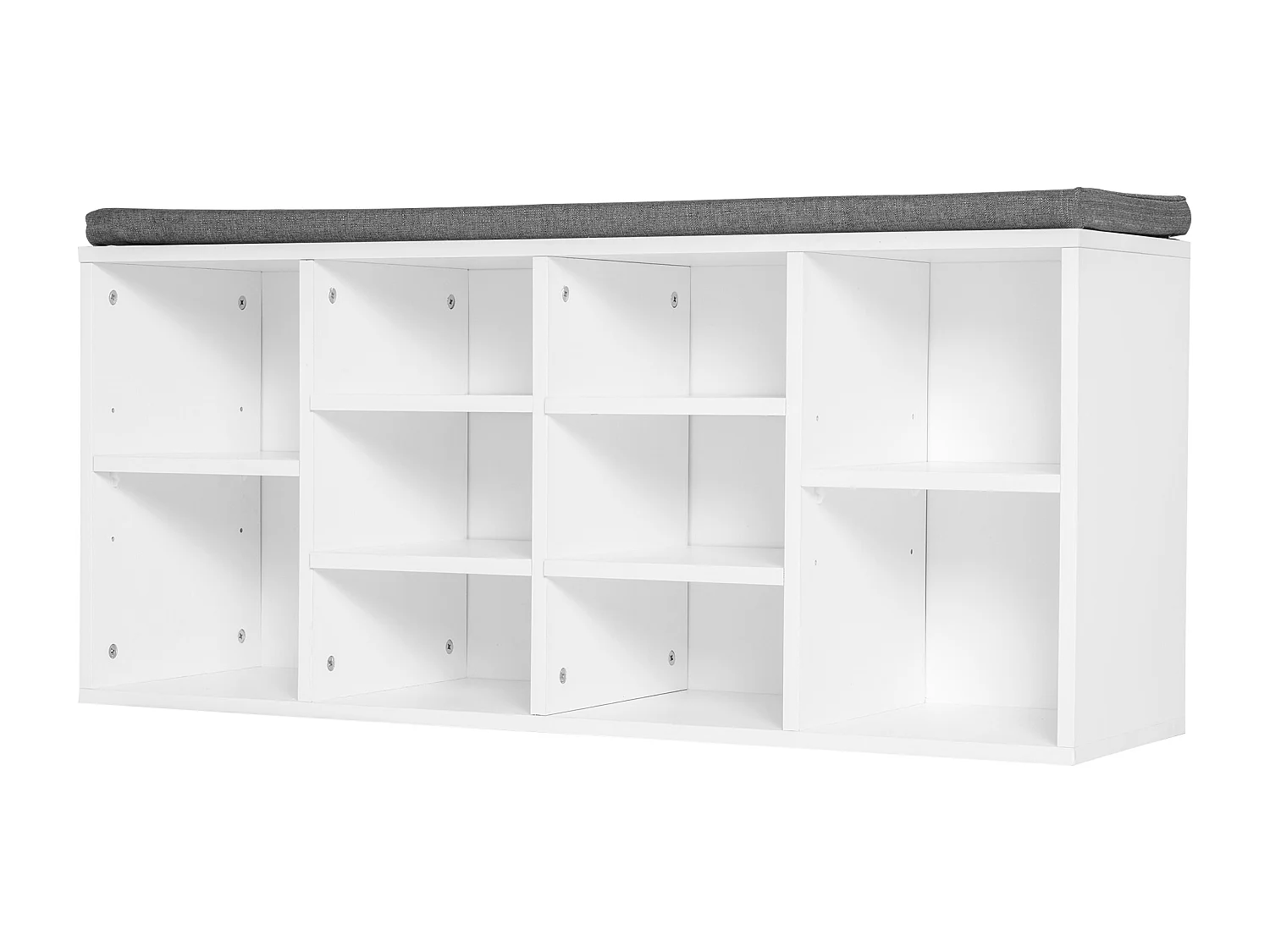 Panca scarpiera per 8-10 paia con ripiani regolabili in legno