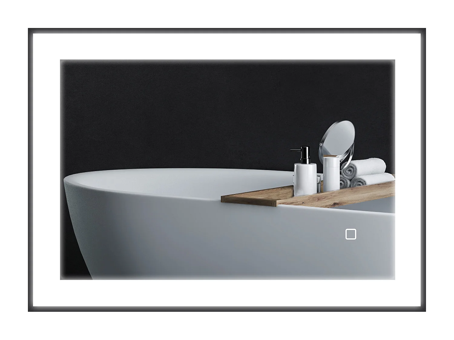 Specchio da bagno con illuminazione a led regolabile nero