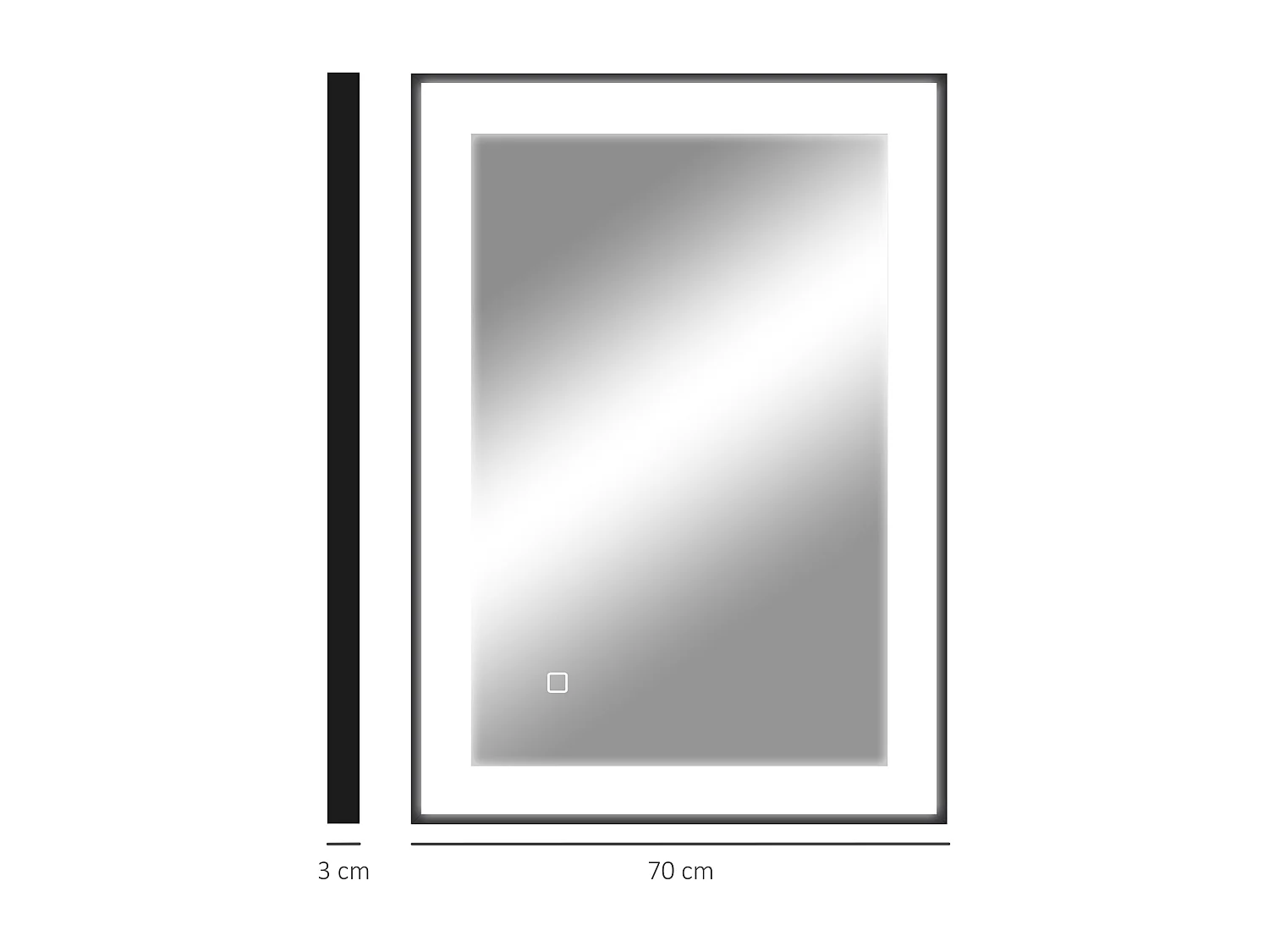 Specchio da bagno con illuminazione a led regolabile nero