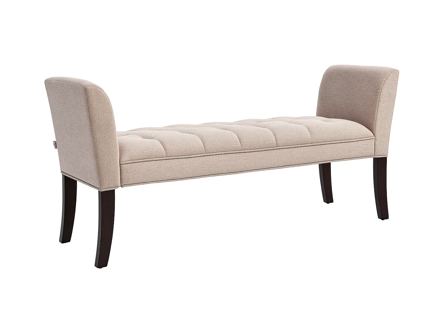 Panca fondo letto imbottita in poliestere e legno 141x44x65 cm beige