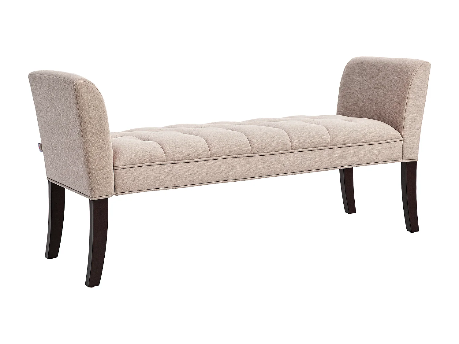 Panca fondo letto imbottita in poliestere e legno 141x44x65 cm beige