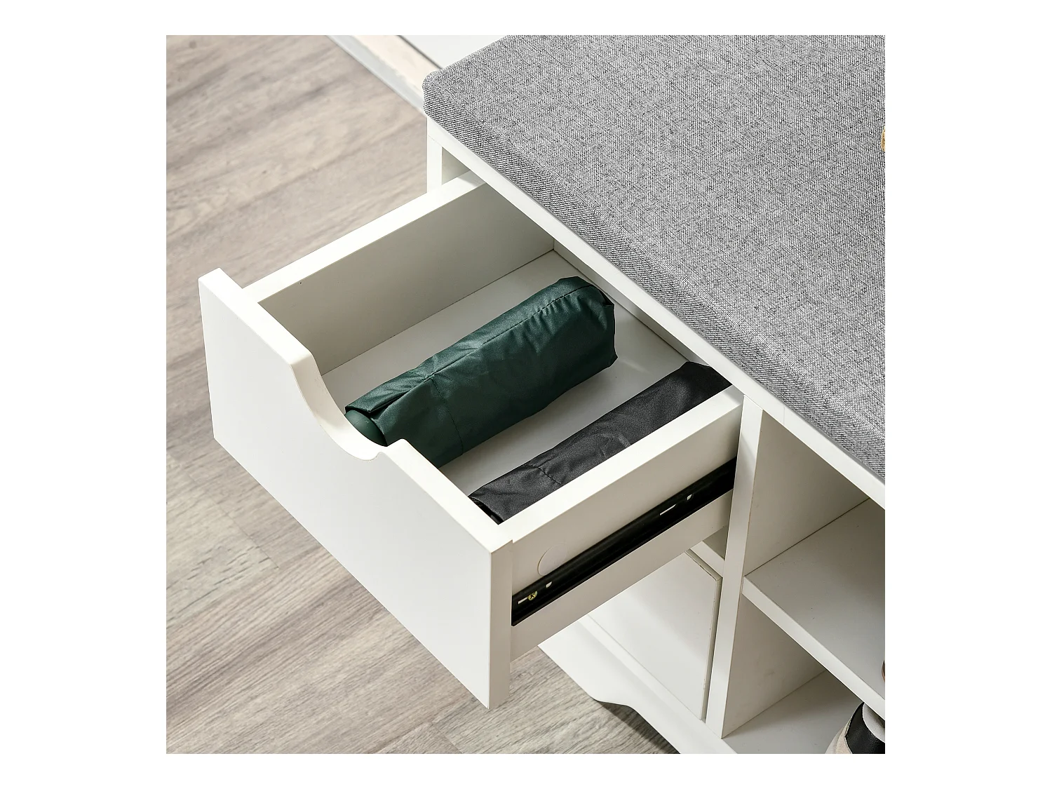 Scarpiera salvaspazio in legno bianco panca scarpiera