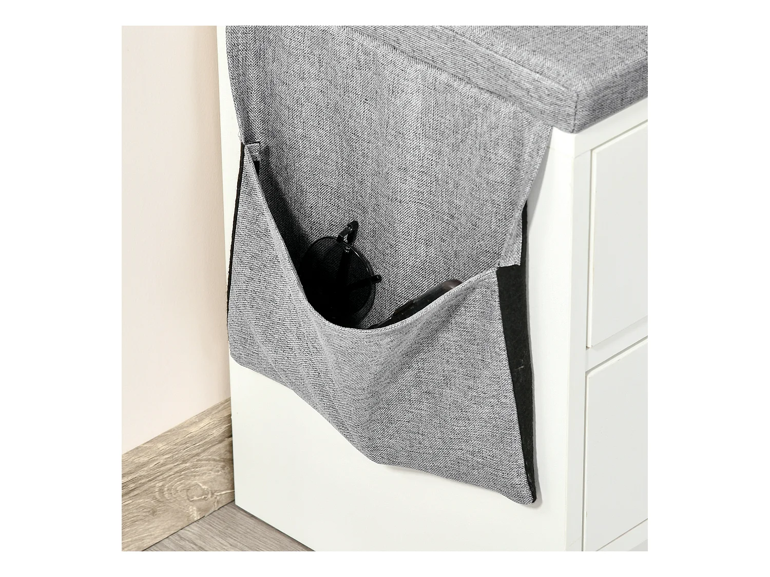 Scarpiera salvaspazio in legno bianco panca scarpiera