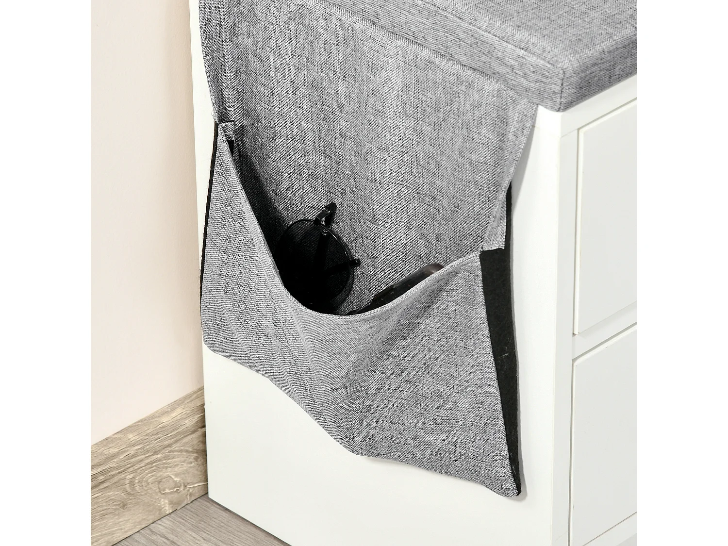 Scarpiera salvaspazio in legno bianco panca scarpiera