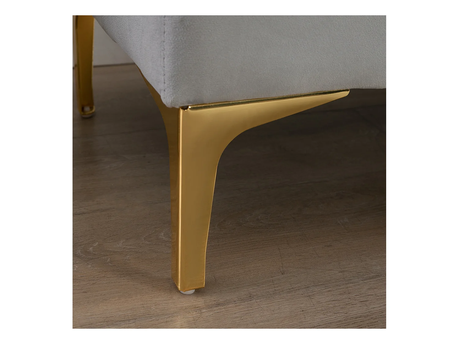 Panca imbottita fondoletto in tessuto vellutato grigio