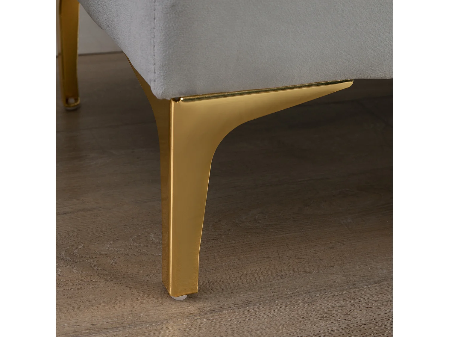 Panca imbottita fondoletto in tessuto vellutato grigio