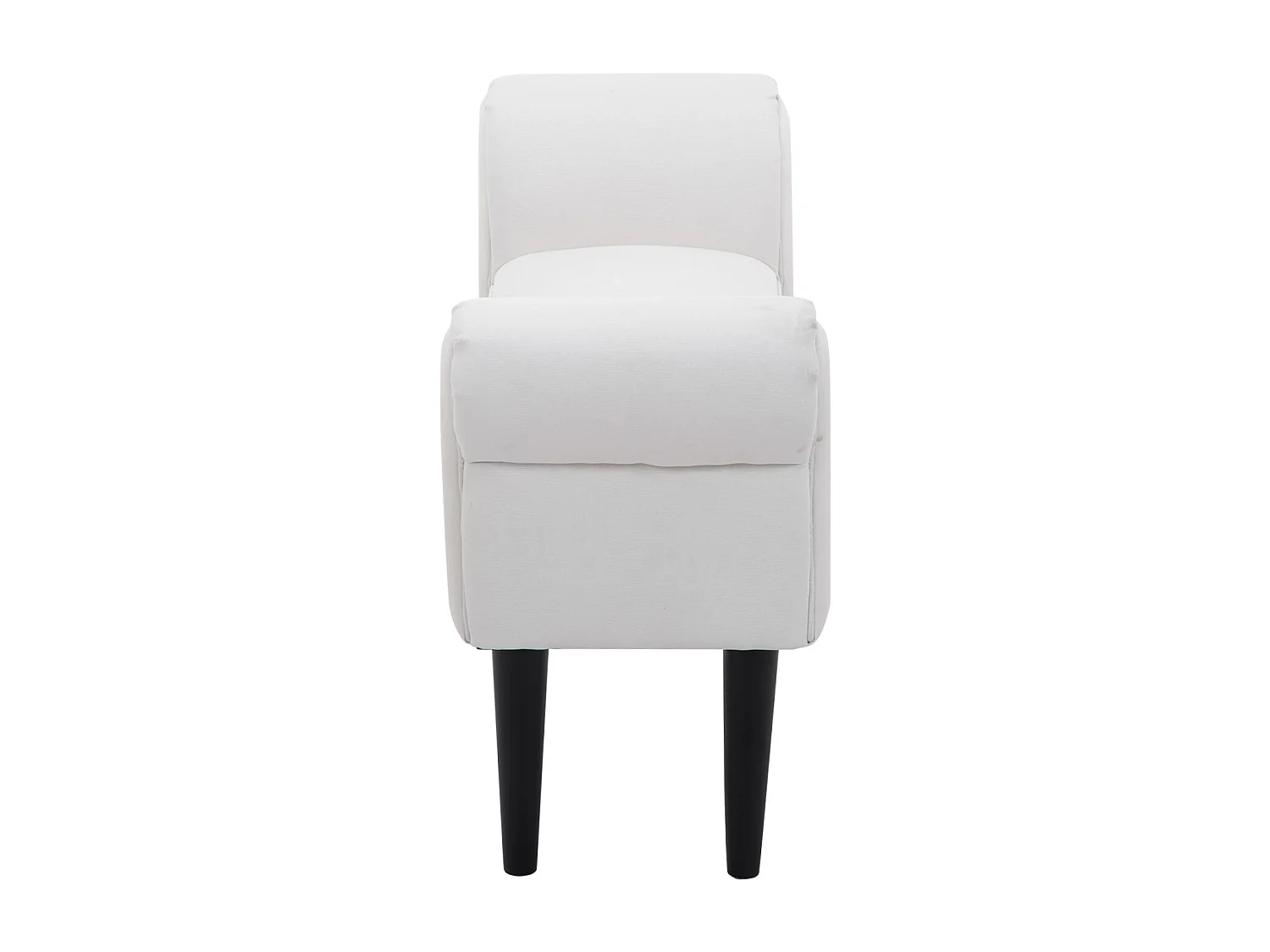 Panca fondo letto imbottita con braccioli arrotolati bianco