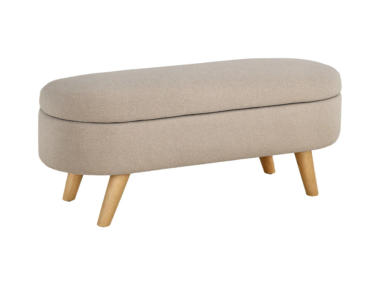 Panca fondo letto imbottita con spazio portaoggetti 110x40x43 cm beige