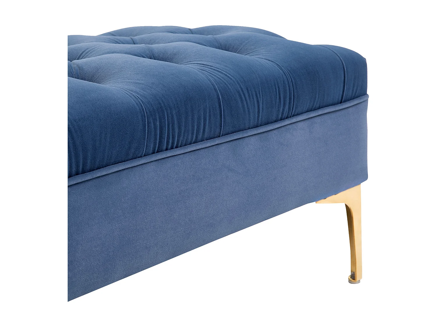 Panca imbottita fondoletto in tessuto vellutato blu